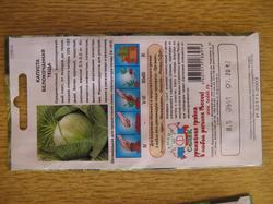 Упаковка семян капусты "Тёща" с обратной стороны (описание).