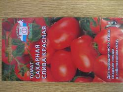 Упаковка семян помидоров сорта "Сахарная слива красная", производитель СедеК.